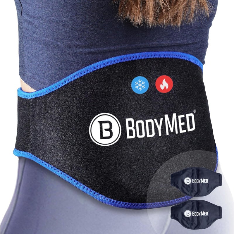 BodyMed حزمة جل حراري وبارد متعددة الاستخدامات من BodyMed 2Pack حزمة ثلج/حرارة قابلة لإعادة الاستخدام لتخفيف الألم قابلة للتعديل مصنوعة من النيوبرين القابل للتنفس آمنة للاستخدام في الميكروويف والفريزر مثالية للظهر السفلي والعمود الفقري والعصب الوركي - Image 1