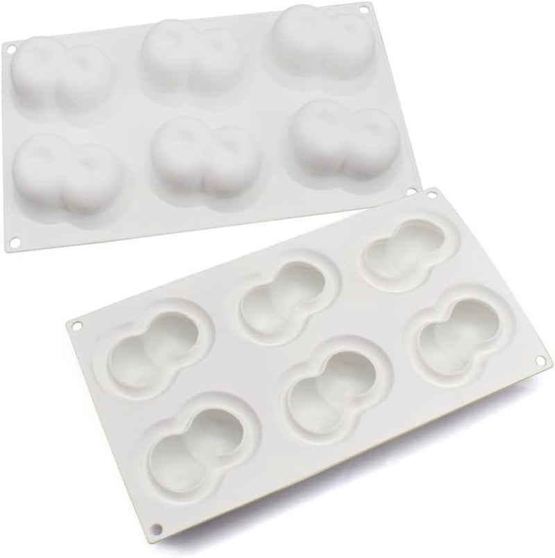 mostsom Silicone Mold Dessert Silicone Cake Mold For Baking Fondant Mould Fruit Shape Sugar Candy Jelly Bakeware Chocolates Mould (Double Cherry F_11.68x6.84x1.72 inch) - Image 3