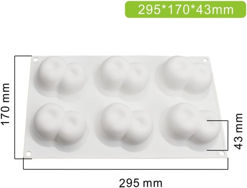 mostsom Silicone Mold Dessert Silicone Cake Mold For Baking Fondant Mould Fruit Shape Sugar Candy Jelly Bakeware Chocolates Mould (Double Cherry F_11.68x6.84x1.72 inch) - Image 5