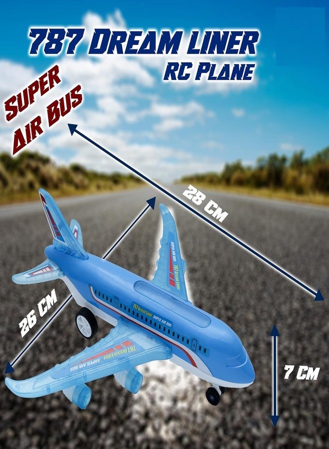 لعبة طائرة  A-787 RC مع أضواء وأصوات | عجلات متعددة الاستخدامات | تصميم متعدد الألوان | سهولة التحكم | متينة وغير سامة | لعبة للأطفال من عمر سنتين إلى 8 سنوات (أزرق) - Image 2