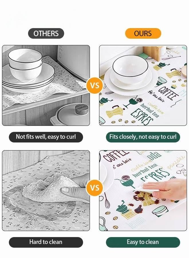 "2 pcs Non-Adhesive Printing Cabinet Mat,Washable Non-Slip Kitchen Mats For Placemat And Cupboard Cabinet Shelf Liners,30cmx300cmx2 " - Image 4
