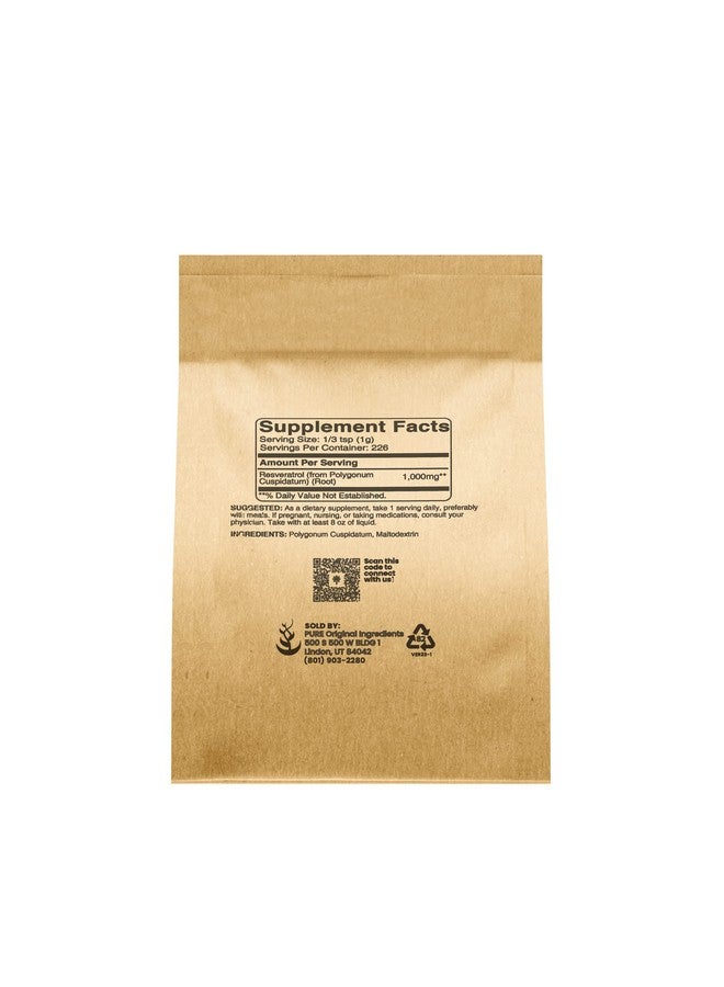 PURE ORIGINAL INGREDIENTS PURE ORIGINAL INGREDIENTS Resveratrol Powder, 8 oz, Phytoalexin, Polygonum Root Extract - Image 2