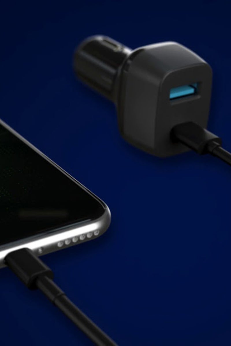 Cellularline 2-in-1 PD 40W Car Charger, Black - Image 3