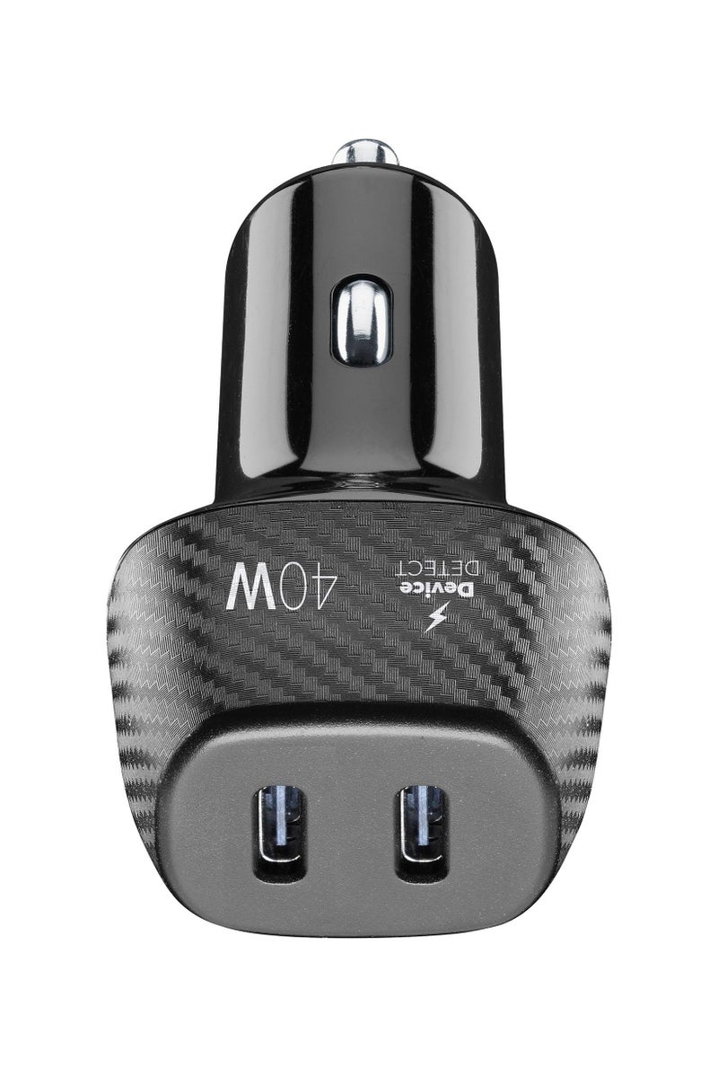 Cellularline 2-in-1 PD 40W Car Charger, Black - Image 2