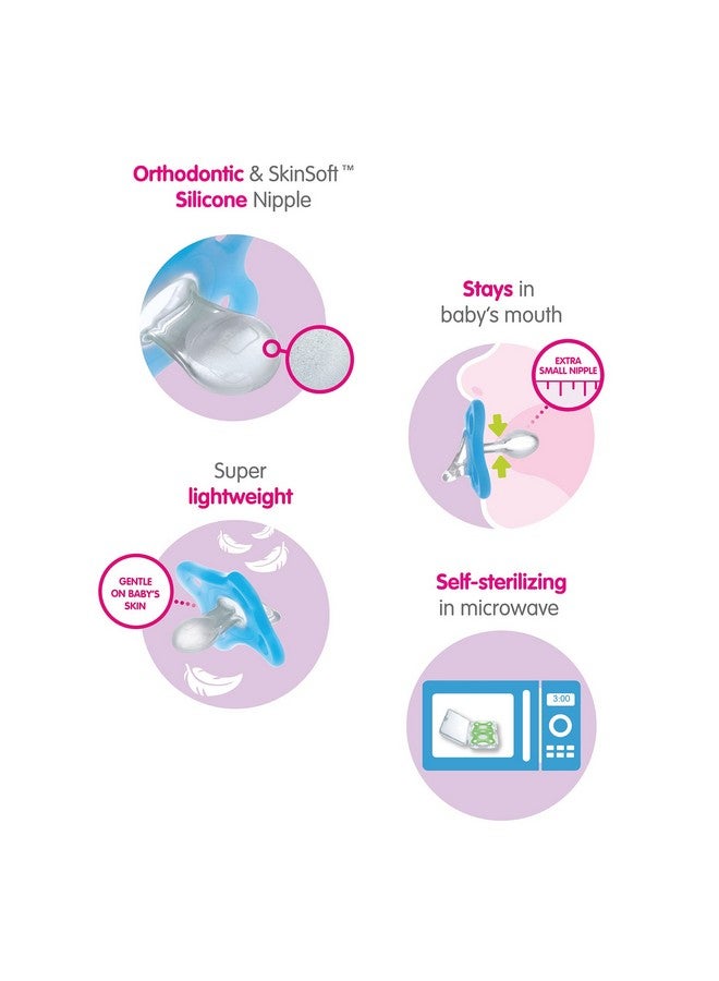 MAM حلمة أطفال مريحة 100% سيليكون خفيف الوزن علبة تعقيم للبنات 03 أشهر (عبوة من 2) - Image 3