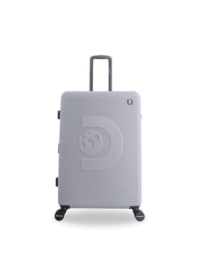 Discovery - Discovery Eclipse ABS Hardside Checked Travel Luggage, Durable Lightweight 4 Double Wheel Expandable Trolley Bag, Extra Secure Combination Lock, 28" Suitcase, Check-In Large Trolley - Light Grey. - Image 1