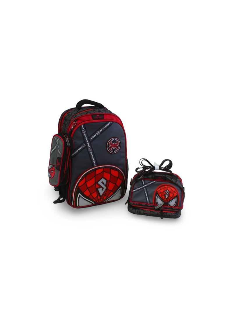 glossy bird School Set 18 Inches – Black with Spider-Man Design - Image 1