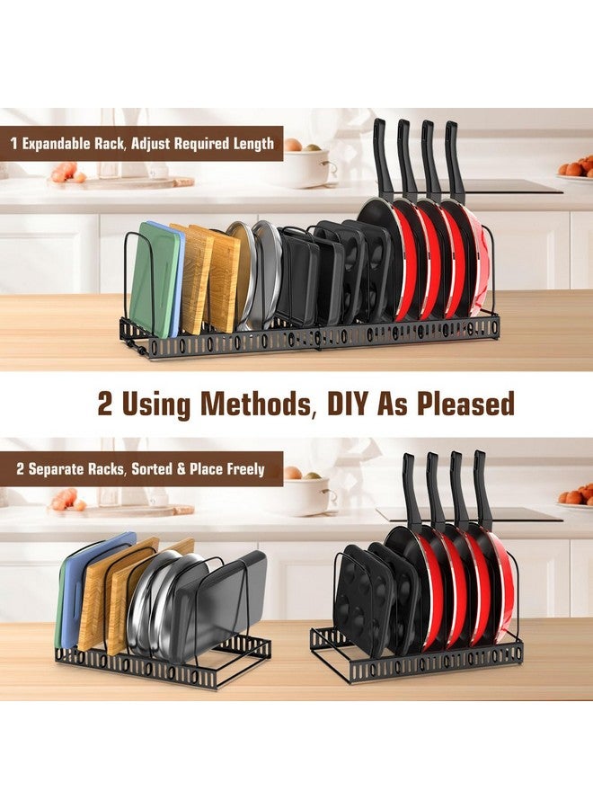 Housolution Cutting Board Organizer Rack, Expandable Baking Tray and Cookie Sheet Organizer with 14 Adjustable Dividers, Bakeware Muffin Tin Cupcake Pan Storage Organizer for Cabinet, Black - Image 3