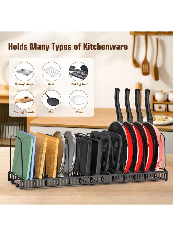 Housolution Cutting Board Organizer Rack, Expandable Baking Tray and Cookie Sheet Organizer with 14 Adjustable Dividers, Bakeware Muffin Tin Cupcake Pan Storage Organizer for Cabinet, Black - Image 1