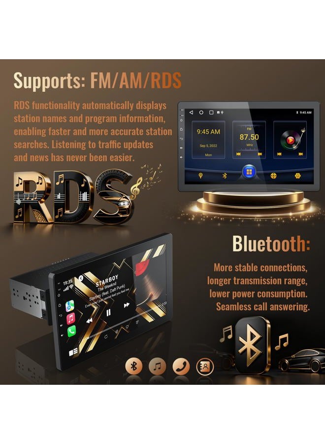 Haudio 10.1 Inch Android 13 Car Stereo with Rotatable Touch Screen, Wireless CarPlay & Android Auto, 2G+32G, Single Din, for Ford F150, Chevy Silverado, Toyota Tacoma, Bluetooth, GPS, Backup Camera - Image 5