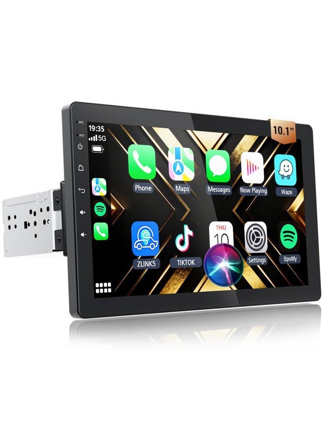 Haudio 10.1 Inch Android 13 Car Stereo with Rotatable Touch Screen, Wireless CarPlay & Android Auto, 2G+32G, Single Din, for Ford F150, Chevy Silverado, Toyota Tacoma, Bluetooth, GPS, Backup Camera - Image 1