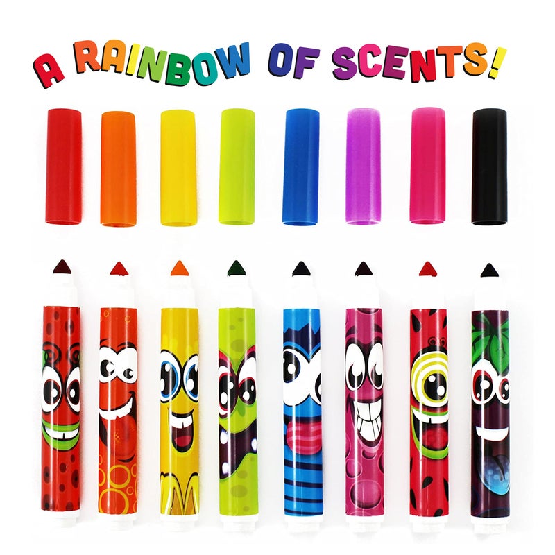 Scentos Classic Scented Markers for Kids Ages 4-8 - Colored Markers for School & Coloring Books (8-Pack) - Image 3