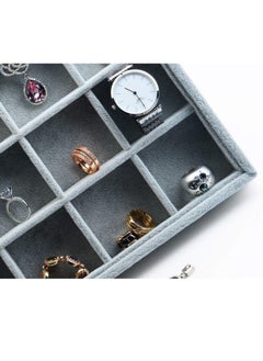 Generic 24-Grid Jewelry Organizer Tray with Velvet Finish for Rings, Earrings, and Accessories  - Image 5