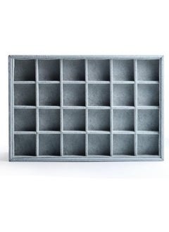 Generic 24-Grid Jewelry Organizer Tray with Velvet Finish for Rings, Earrings, and Accessories  - Image 4