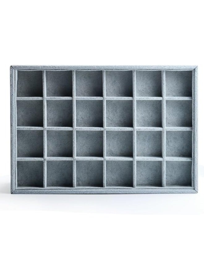 24-Grid Jewelry Organizer Tray with Velvet Finish for Rings, Earrings, and Accessories  - Image 4