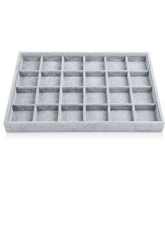 Generic 24-Grid Jewelry Organizer Tray with Velvet Finish for Rings, Earrings, and Accessories  - Image 3