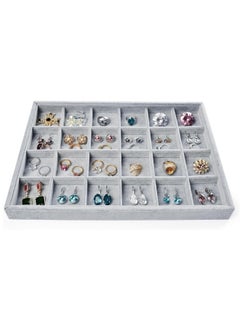 Generic 24-Grid Jewelry Organizer Tray with Velvet Finish for Rings, Earrings, and Accessories  - Image 2