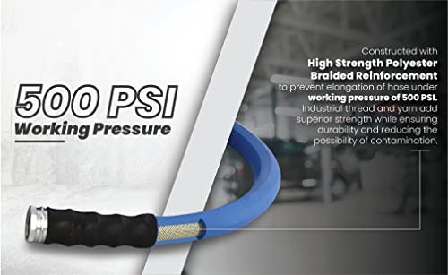 BluBird AG-LITE BSAL5850 5/8" x 50' Hot/Cold Water Rubber Garden Hose, 100% Rubber, Ultra-Light, Super Strong, 500 PSI, 50F to 190F Degrees, High Strength Polyester Braided - Image 5