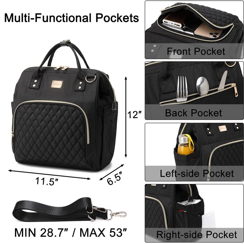 Weitars Lunch Bag for Women Cute Lunch Bag For Work,Insulated Lunch Box Cooler Bag Leakproof Wide-Open Lonchera Lunchbag Lunch Tote With Pockets And Adjustable Strap For Office Picnic Beach - Image 2