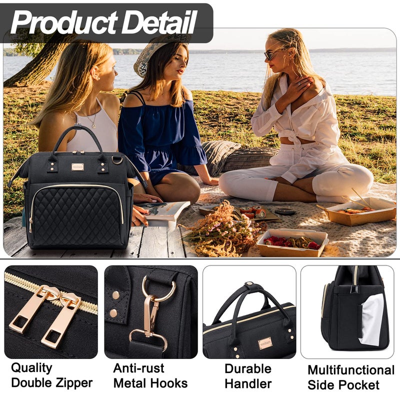 Weitars Lunch Bag for Women Cute Lunch Bag For Work,Insulated Lunch Box Cooler Bag Leakproof Wide-Open Lonchera Lunchbag Lunch Tote With Pockets And Adjustable Strap For Office Picnic Beach - Image 3