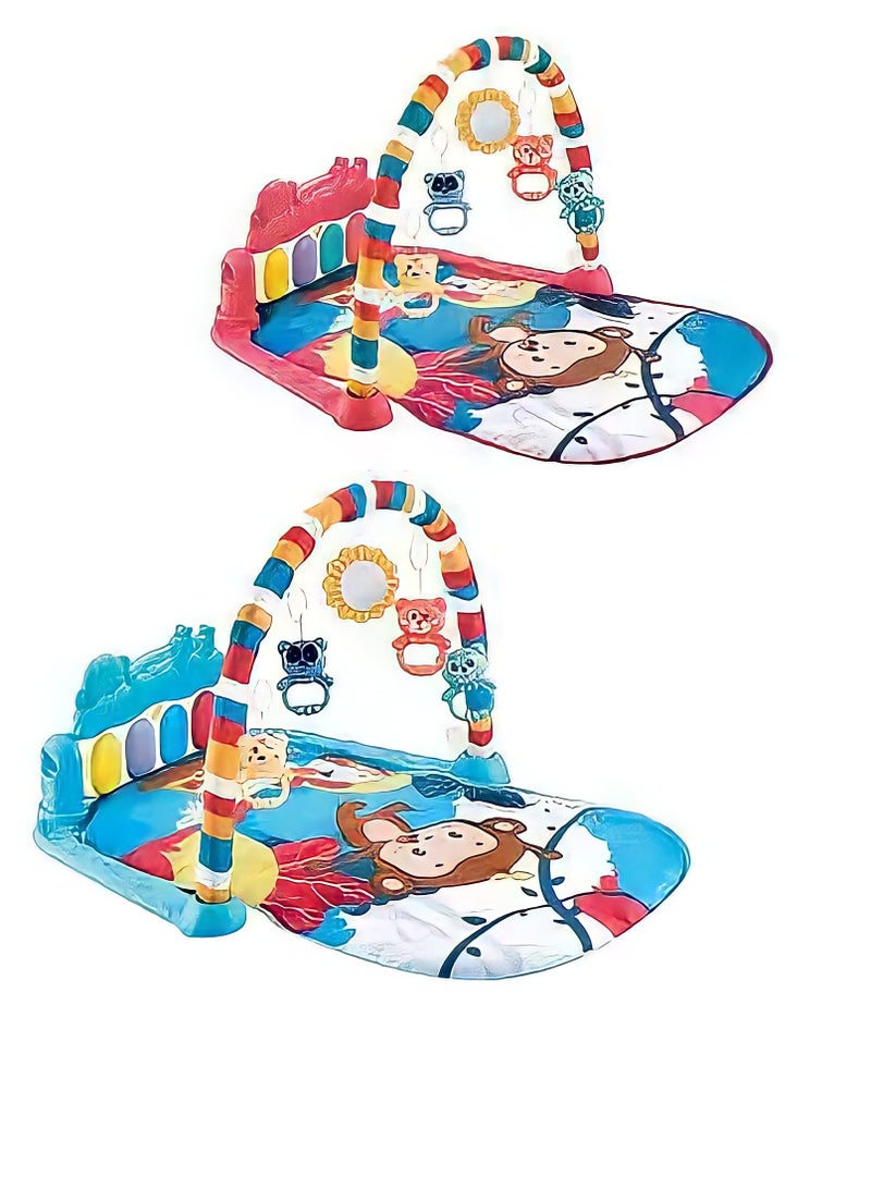 Factory Price Monkey Hat Pedal Piano Activity Play Mat- Red - Image 4