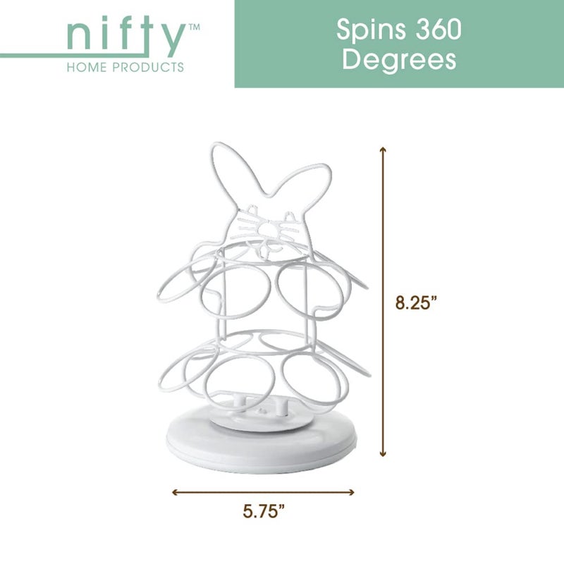 Nifty Solutions Nifty Easter Egg Carousel - White Powder Coat Finish, Spins 360-Degrees, Kitchen Centerpiece Display Stand, Decorative Egg Holder, Lazy Susan Platform - Image 3