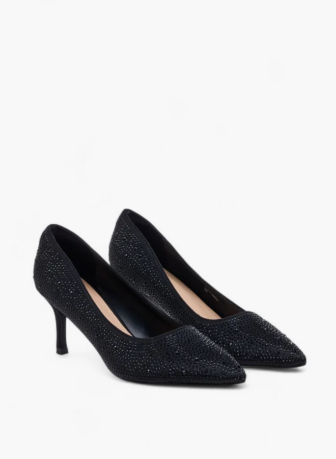 فلورا بيلا من شو إكسبرس Embellished Slip-On Pumps with Stiletto Heels