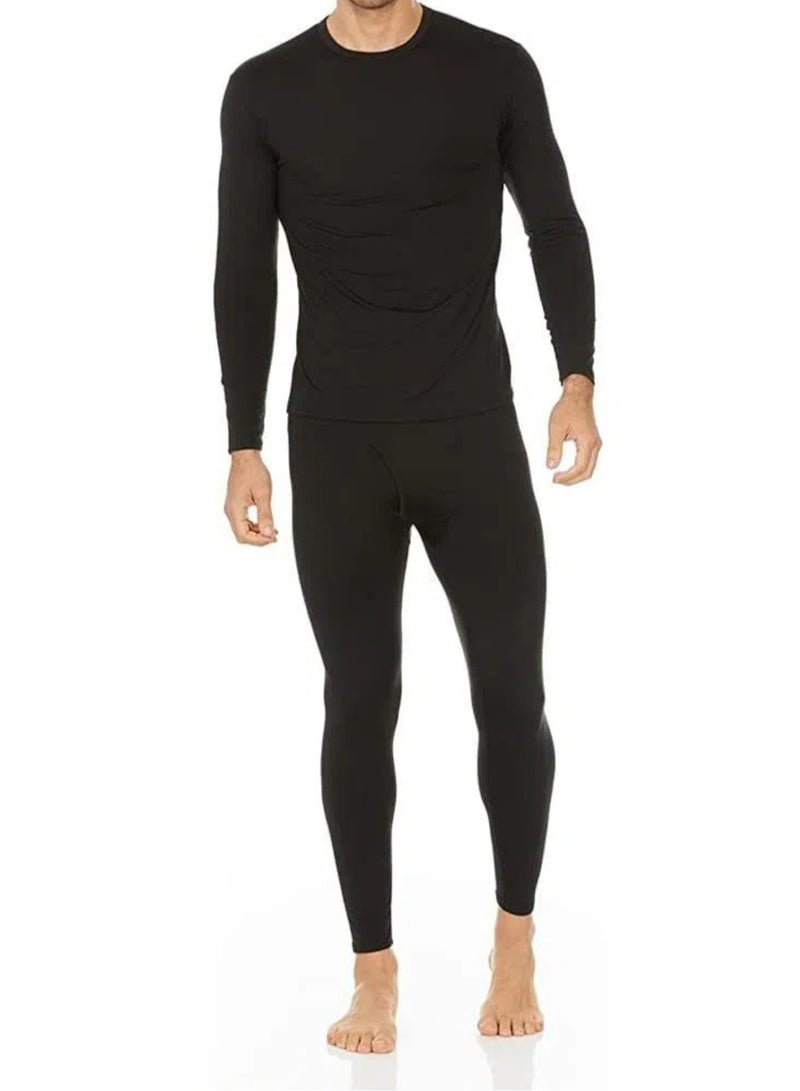 Thermal Underwear for Men Cold Weather Clothes Compression Long Sleeve Base Layers Long Underwear Snow Suit Mens Thermals Top and Bottom Set Winter Clothes - Navy  - Image 2
