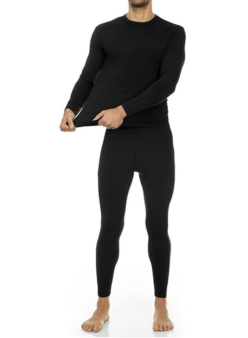 Thermal Underwear for Men Cold Weather Clothes Compression Long Sleeve Base Layers Long Underwear Snow Suit Mens Thermals Top and Bottom Set Winter Clothes - Navy  - Image 3