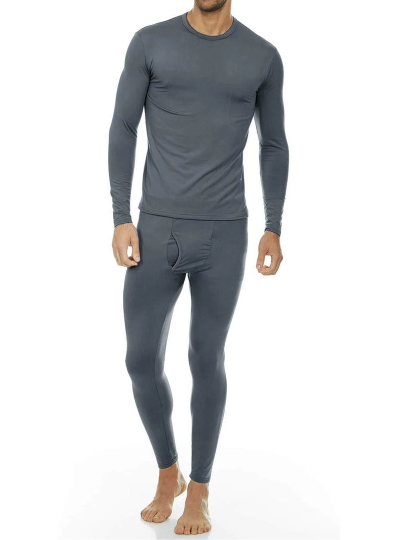 Thermal Underwear for Men Cold Weather Clothes Compression Long Sleeve Base Layers Long Underwear Snow Suit Mens Thermals Top and Bottom Set Winter Clothes - Navy  - Image 5