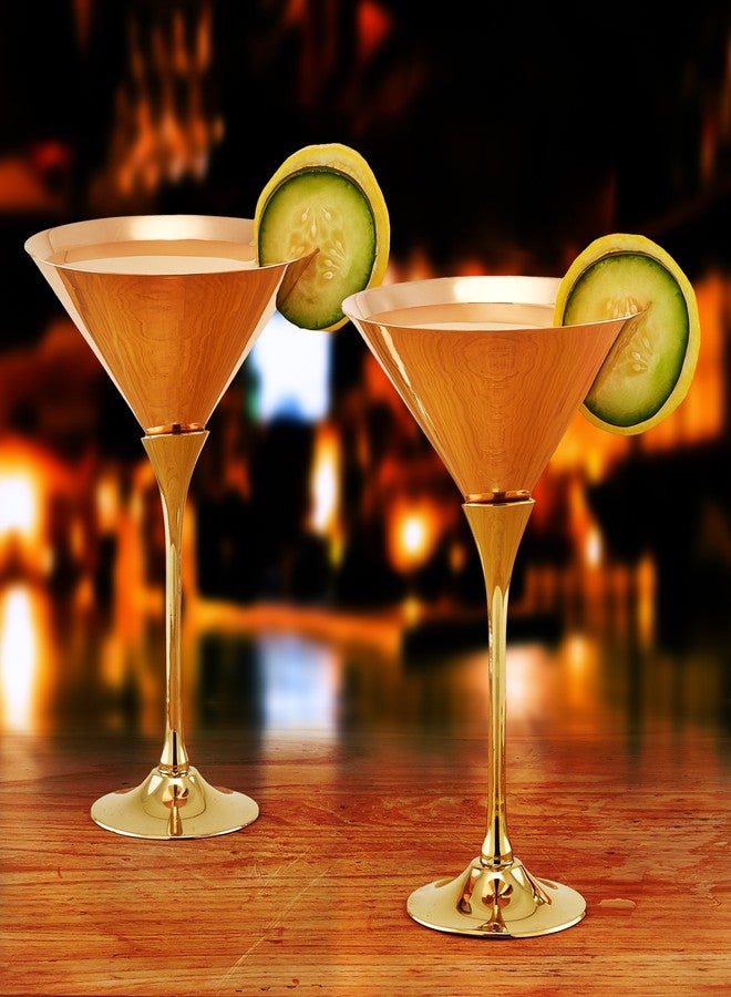 أولد داتش إنترناشونال كؤوس مارتيني هولندية قديمة صلبة بساق نحاسي لامع - Image 2