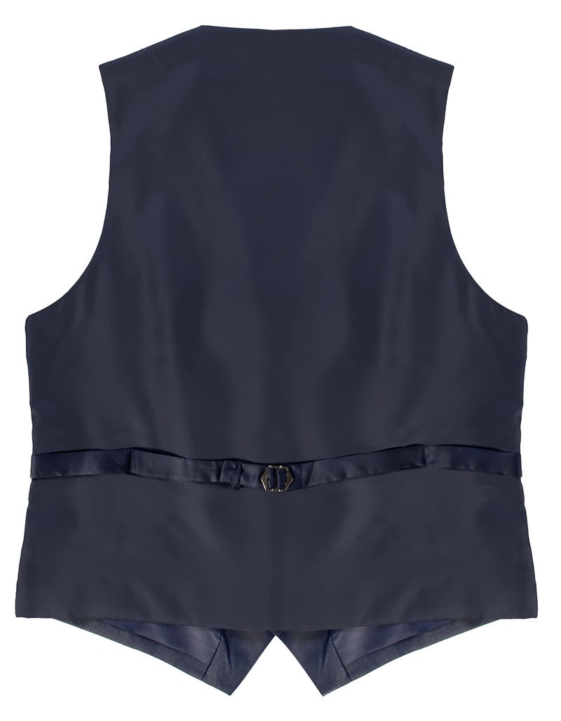 Gioberti Men's Formal Suit Vest Fit for Business or Casual Dress, Navy, 6X-Large - Image 3