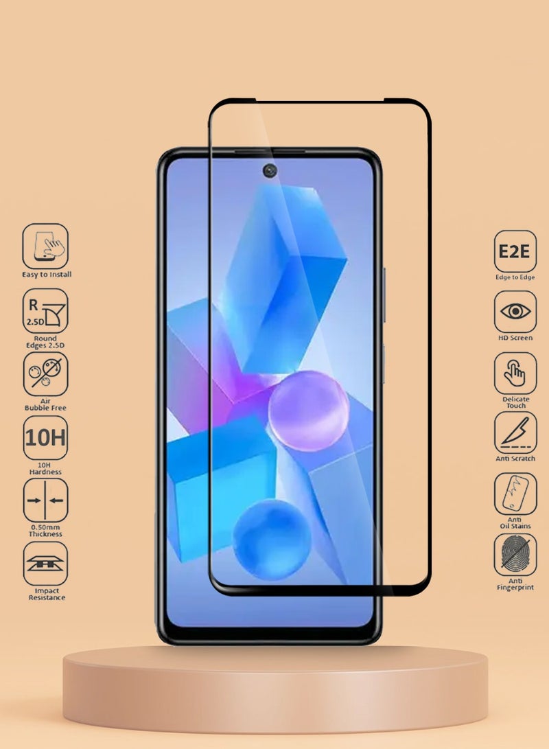 Techie Full Cover 10H Hardness HD Tempered Glass Screen Protector for Infinix Hot 40 / Hot 40 Pro - Anti-Scratch, Anti-Fingerprint, and Bubbles Free Technology - Image 2