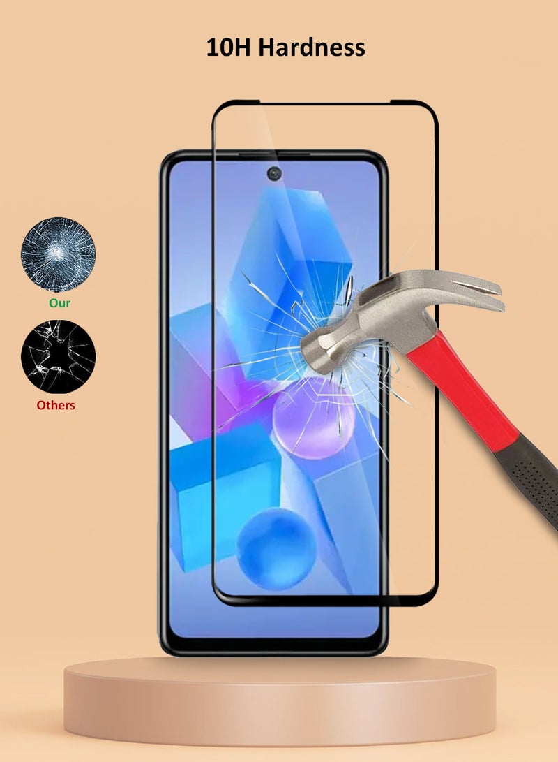 Techie Full Cover 10H Hardness HD Tempered Glass Screen Protector for Infinix Hot 40 / Hot 40 Pro - Anti-Scratch, Anti-Fingerprint, and Bubbles Free Technology - Image 3