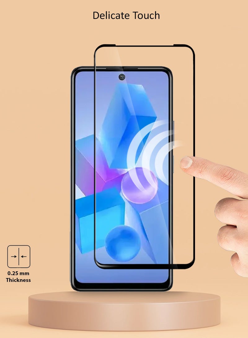 Techie Full Cover 10H Hardness HD Tempered Glass Screen Protector for Infinix Hot 40 / Hot 40 Pro - Anti-Scratch, Anti-Fingerprint, and Bubbles Free Technology - Image 4