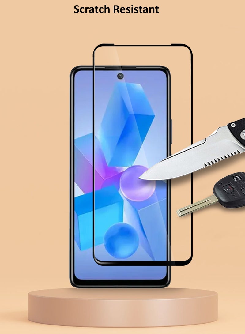 Techie Full Cover 10H Hardness HD Tempered Glass Screen Protector for Infinix Hot 40 / Hot 40 Pro - Anti-Scratch, Anti-Fingerprint, and Bubbles Free Technology - Image 5