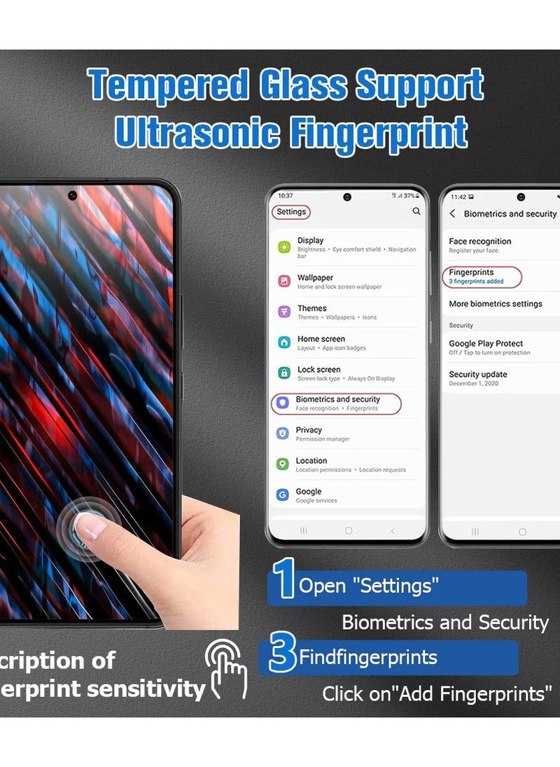 SYOSI - Glass Screen Protector for Galaxy S23 and Camera Lens Film, 9H Hardness Full Coverage Anti-Fingerprints Support Fingerprint Unlocking for Samsung Galaxy S23 - Image 1