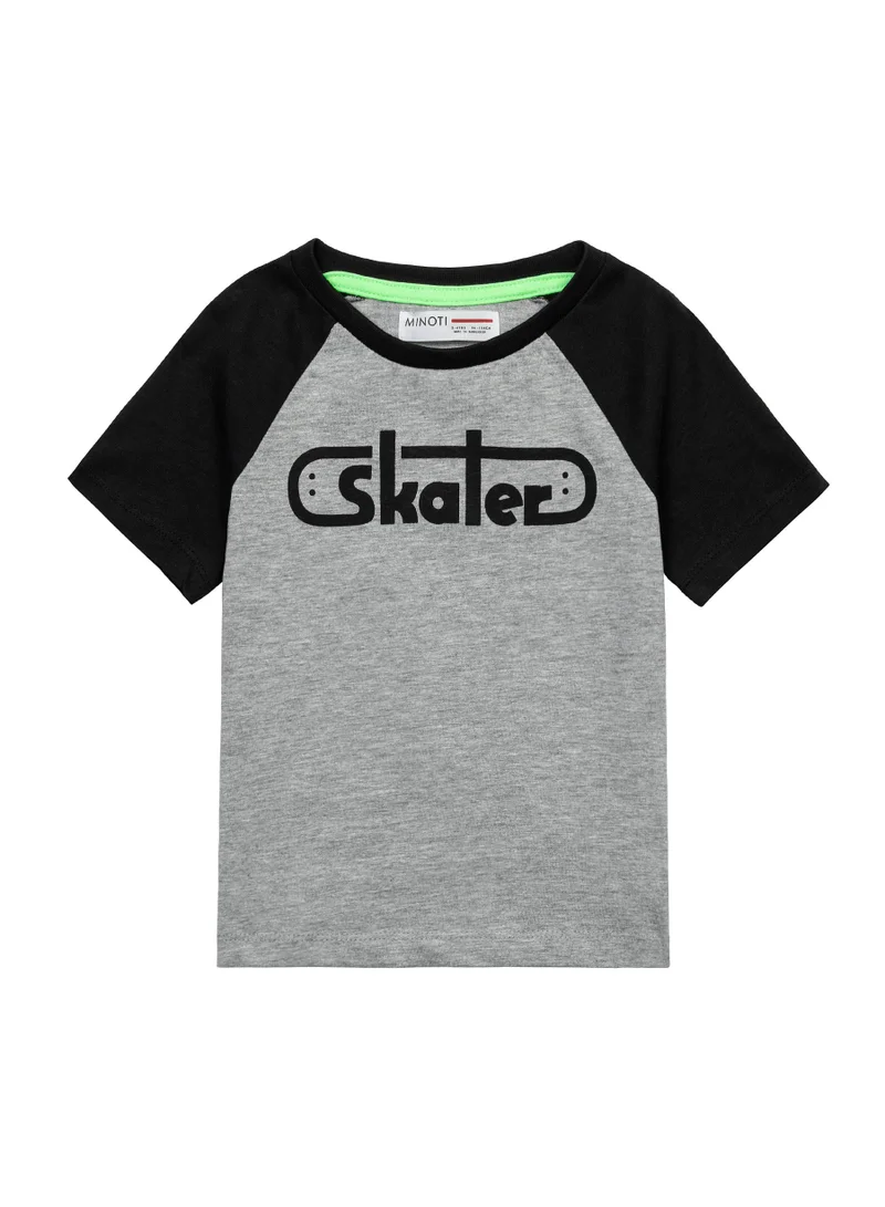 MINOTI Kids Boys Summer T-Shirt With Contrast Sleeves