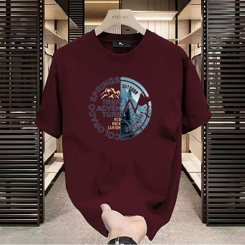 Pure Cotton Loose Hong Kong Style Short-Sleeved T-Shirt Men'S Summer Arrival Cartoon Printed National Fashion Half-Sleeved T-Shirt For Boys - Image 4