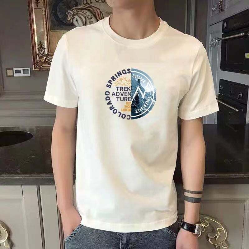 Pure Cotton Loose Hong Kong Style Short-Sleeved T-Shirt Men'S Summer Arrival Cartoon Printed National Fashion Half-Sleeved T-Shirt For Boys - Image 5