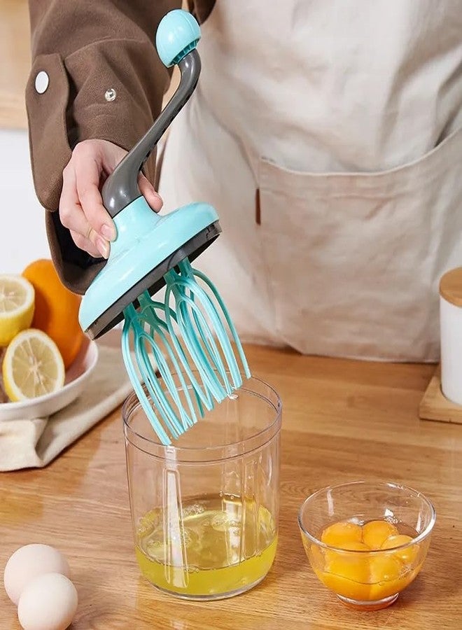 TRIVYOM Egg Whisk - Hand Push Whisk Blender | Plasticl Egg Beater | Milk Frother | Rotating Push Mixer Stirrer for Whisking, Beating, Stirring [ 1Pcs, Multicolor ] - Image 2