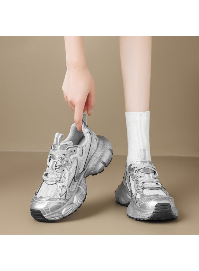 ZHR Slimming & Height-increasing】comfortable Sports Shoes For Women, Vintage Chunky Sneakers, Thick-soled Spring/autumn Casual Shoes With Soft Elasticity - Image 3