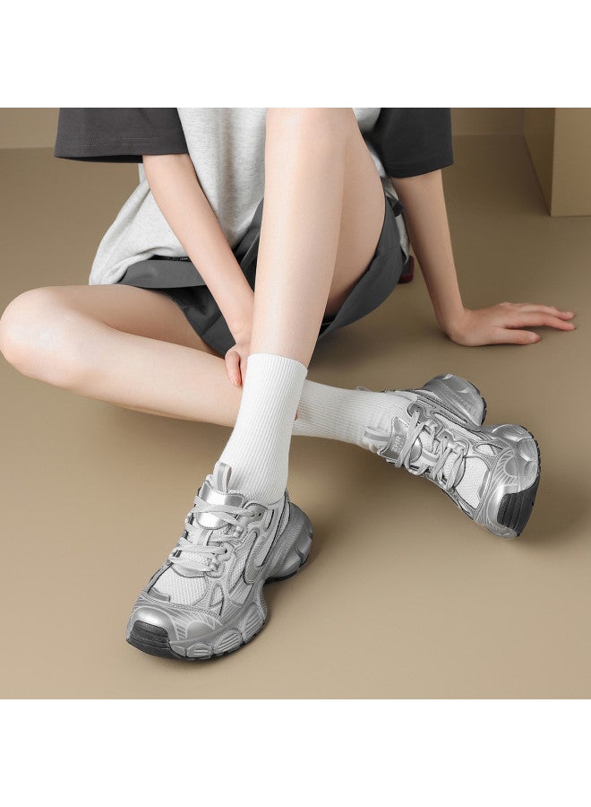 ZHR Slimming & Height-increasing】comfortable Sports Shoes For Women, Vintage Chunky Sneakers, Thick-soled Spring/autumn Casual Shoes With Soft Elasticity - Image 4