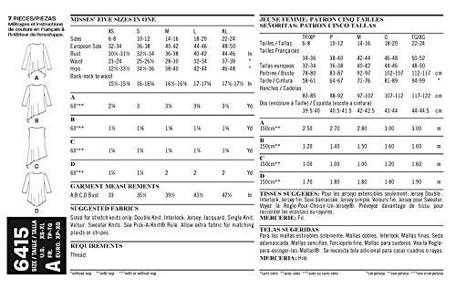 NEW LOOK Patterns Misses' Knit Tunics Size: A (XS-S-M-L-XL), 6415 - Image 5