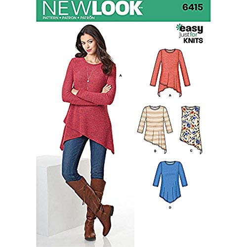 NEW LOOK Patterns Misses' Knit Tunics Size: A (XS-S-M-L-XL), 6415 - Image 1