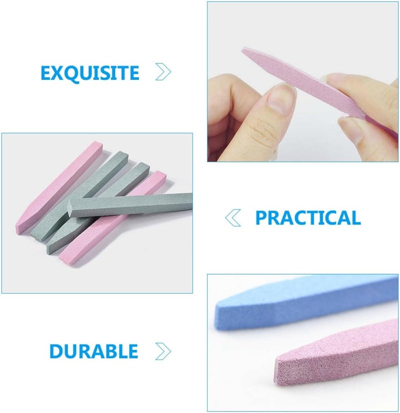 30pcs Manicure Sticks Nail File Cuticle Pusher Stone Nail File Stick Set for Home Salon Polishing and Buffing in White Red Blue Colors - Image 5