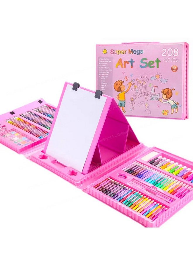 FunBlast Artist Colour Set with Multiple Coloring Kit, 208 Pcs Professional Drawing Color Pencils, Water Colors, Oil Pastel, Sketches & Paint Brush for Art Craft for Kids & Adults (Multicolor) - Image 1