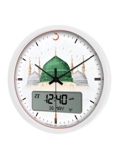 Alfajr Al Fajr Medina Mosque Wall Clock with Hands and Screen to Display Prayer Time and Date CR-23M  - Image 2