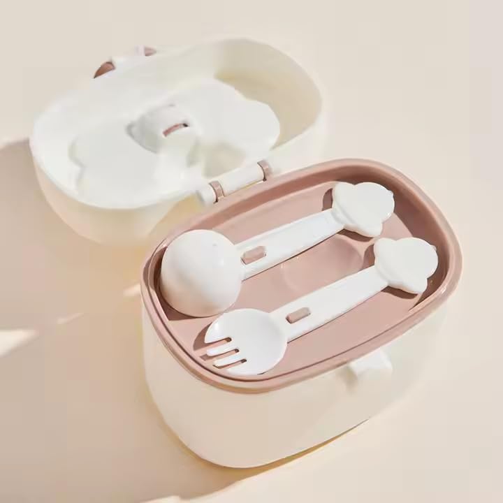 DOOMSDAY موزع حليب الأطفال المحمول DOOMSDAY مع ملعقة، حاوية تخزين مسحوق الحليب محكمة الإغلاق للسفر والمنزل، مقاومة للتسرب، صندوق تخزين طعام الأطفال متعدد الاستخدامات (410 مل) - Image 2