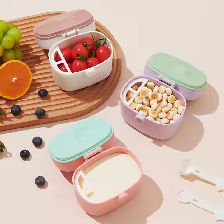 DOOMSDAY موزع حليب الأطفال المحمول DOOMSDAY مع ملعقة، حاوية تخزين مسحوق الحليب محكمة الإغلاق للسفر والمنزل، مقاومة للتسرب، صندوق تخزين طعام الأطفال متعدد الاستخدامات (410 مل) - Image 4